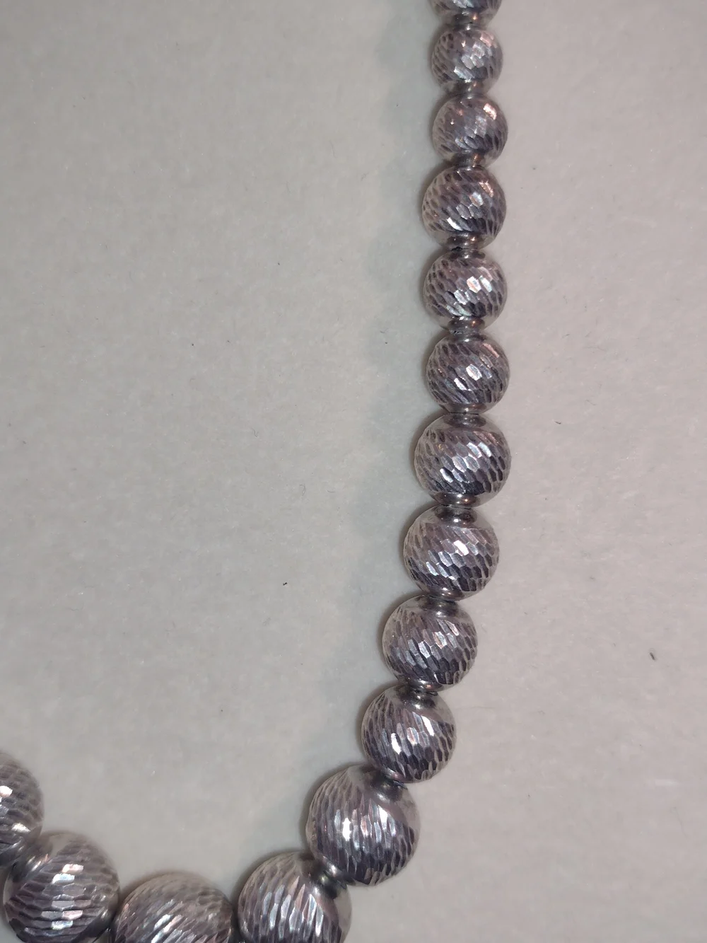 Vintage Sterling Silver Beaded Necklace